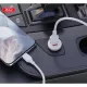 АЗП XO CC56 mini car charger USB-A/TYPE-C single port 30W/simultaneous 5V3A Білий mag-6920680848225152927