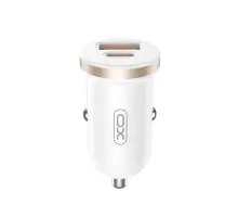 АЗП XO CC56 mini car charger USB-A/TYPE-C single port 30W/simultaneous 5V3A Білий mag-6920680848225152927