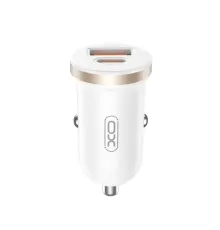 АЗП XO CC56 mini car charger USB-A/TYPE-C single port 30W/simultaneous 5V3A Білий mag-6920680848225152927