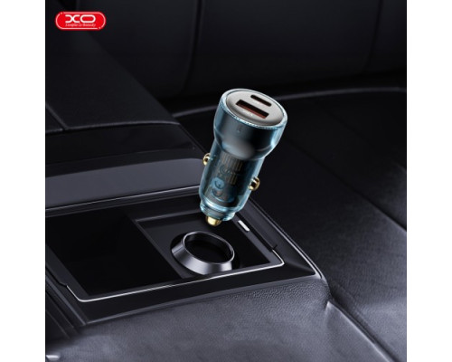 АЗП XO CC60 Smart Transparent Car Charger A30W+C30W/Simultaneous 60W Синій mag-6920680854097140380
