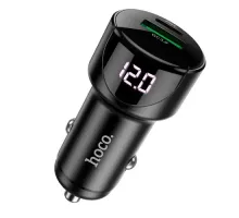 АЗП HOCO Z42 Light road digital display PD20W+QC3.0 USB-A/USB-C/3A Black mag-6931474742544144382