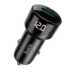 АЗП HOCO Z42 Light road digital display PD20W+QC3.0 USB-A/USB-C/3A Black mag-6931474742544144382