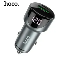 АЗП HOCO Z42 Light road digital display PD20W+QC3.0 USB-A/USB-C/3A Metal gray mag-6931474742551152820