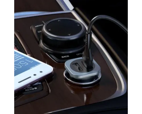 АЗП HOCO NZ4 Wise road 2USB/24W Metal Grey mag-6931474748515146840