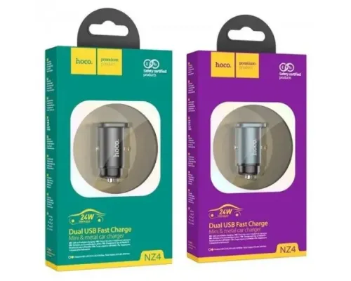 АЗП HOCO NZ4 Wise road 2USB/24W Metal Grey mag-6931474748515146840