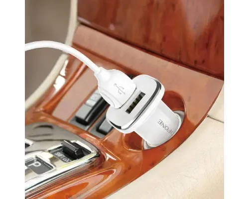 АЗП BOROFONE BZ12 Lasting 2USB/2.4A білий mag-6931474708649146256