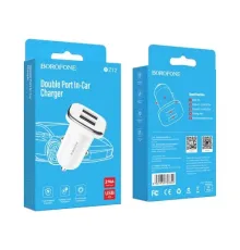 АЗП BOROFONE BZ12 Lasting 2USB/2.4A білий mag-6931474708649146256