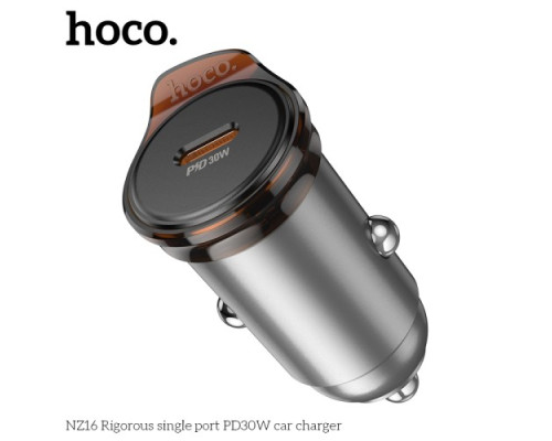 АЗП HOCO NZ16 Rigorous single port PD30W Metal Grey mag-6942007644716143495