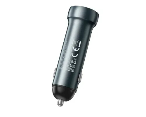 АЗП HOCO Z54A Prosperous dual port 48W/PD30W+QC3.0 Metal Gray mag-6942007645737144064