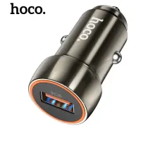 АЗП HOCO Z46 Blue shield 1USB/18W/QC3.0 Metal Grey mag-6931474770271152098