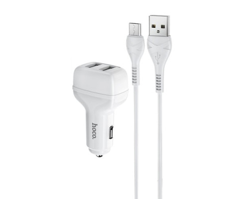 АЗП HOCO Z36 Leader 2USB/2,4A + Cable Micro Black 4+1 mag-69314747277569403