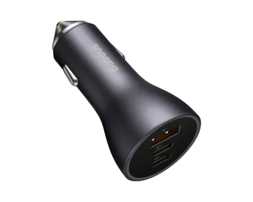 АЗП Baseus Golden Contactor Pro Triple Fast Charger Car Charger 65W U+C+C Dark Gray CGJP010013 mag-6932172610289144169