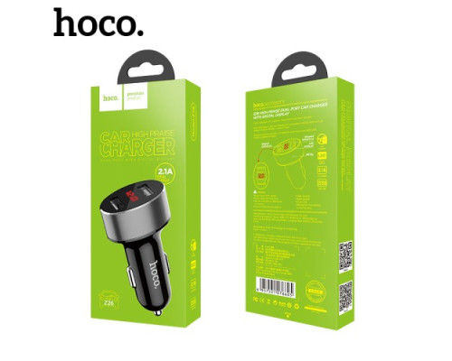 АЗП HOCO Z26 High Praise 2USB/2,1A LCD Black mag-6957531076605142616