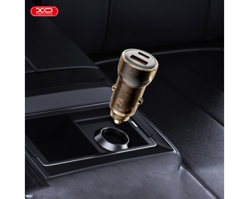 АЗП XO CC60 Smart Transparent Car Charger A30+C30 Simultaneous 60W+Type-c Cable Синiй mag-692068085411060152