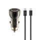 АЗП XO CC60 Smart Transparent Car Charger A30+C30 Simultaneous 60W+Type-c Cable Синiй mag-692068085411060152