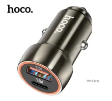 АЗП HOCO Z46A Blue whale 1PDout/1USB/QC/PD20W/3A Metal Grey mag-6931474770332145075