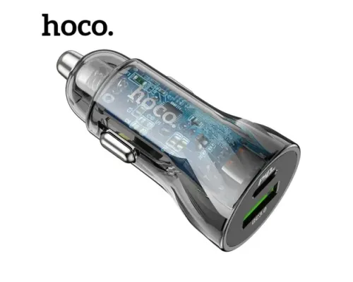 АЗП HOCO Z47A Transparent Discovery Edition 1PDout/1USB/QC/PD30W/3A Black mag-6931474782274145601