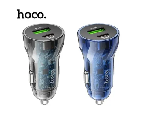 АЗП HOCO Z47A Transparent Discovery Edition 1PDout/1USB/QC/PD30W/3A Black mag-6931474782274145601