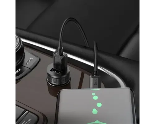 АЗП HOCO Z49 Level dual port car charger Metal Gray mag-6931474795618153862