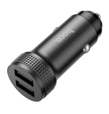 АЗП HOCO Z49 Level dual port car charger Metal Gray mag-6931474795618153862
