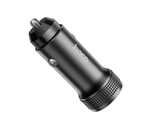 АЗП HOCO Z49 Level dual port car charger Metal Gray mag-6931474795618153862