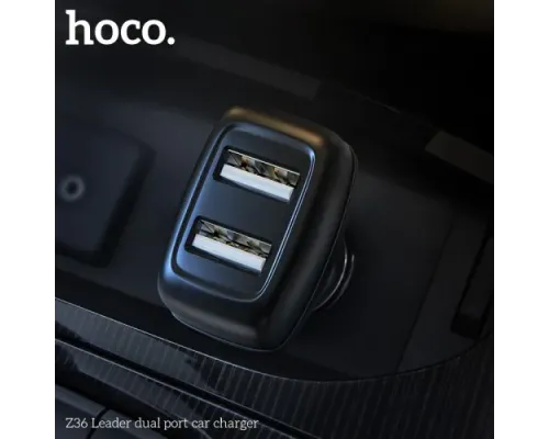 АЗП HOCO Z36 Leader 2USB/2,4A Black 4+1 mag-6931474727718150892