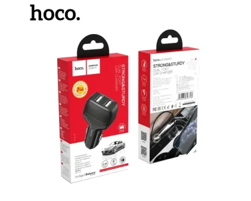 АЗП HOCO Z36 Leader 2USB/2,4A Black 4+1 mag-6931474727718150892