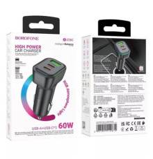 АЗП BOROFONE BZ28C Trophie PD60W(2C1A) car charger чорний mag-6941991110870140896