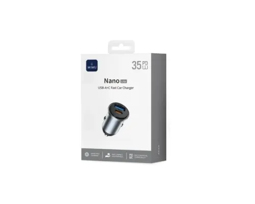 АЗП WiWU Wi-CC032 60W Nano Pro A+2C Fast Car Charger Grey mag-6977703656077153613