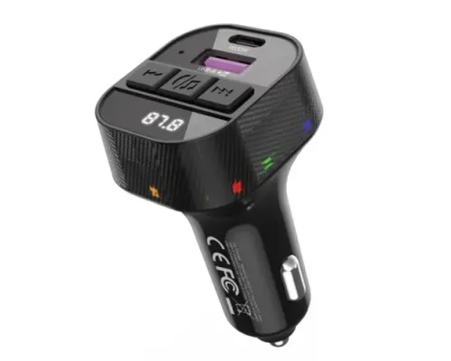АЗП XO BCC17 Smart Bluetooth MP3 A+C Dual Port PD30W Car Charger with TYPE C Чорний mag-6920680858910147309
