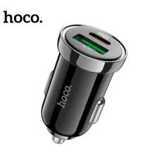 АЗП HOCO Z44 Leading PD20W+QC3.0 car charger USB-A/USB-C/3A Black mag-6931474757241144385