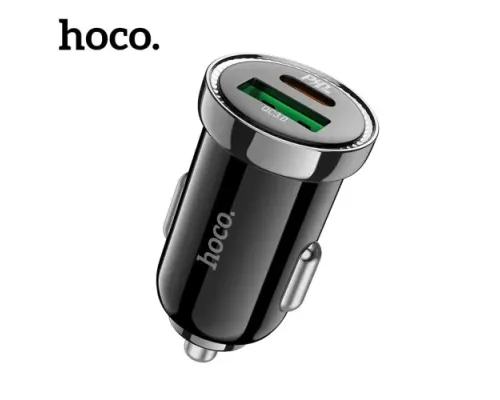 АЗП HOCO Z44 Leading PD20W+QC3.0 car charger USB-A/USB-C/3A Black mag-6931474757241144385