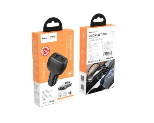 АЗП HOCO Z36 Leader 2USB/2,4A + Cable Lightning Black 4+1 mag-6931474727732150893