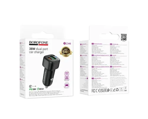 АЗП BOROFONE BZ34B Cloud PD38W(1C1A) чорний mag-6941991122378153516