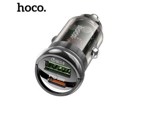 АЗП HOCO Z53A Vision PD30W+QC3.0 transparent black mag-6942007611305142598