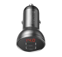 АЗП Baseus Digital Display Dual USB 2USB/4.8A Car Charger 24W Grey CCBX-0G mag-6953156215399145771