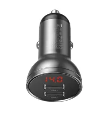 АЗП Baseus Digital Display Dual USB 2USB/4.8A Car Charger 24W Grey CCBX-0G mag-6953156215399145771