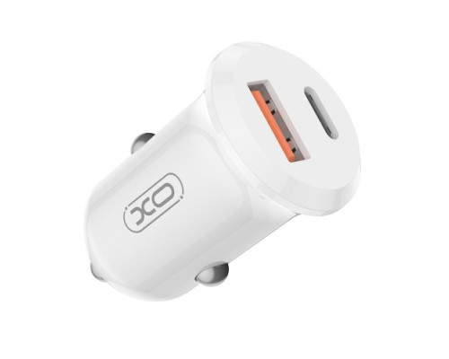 АЗП XO CC69 Mini Smart A+C 30W Car Charger Білий mag-6975837583184141117