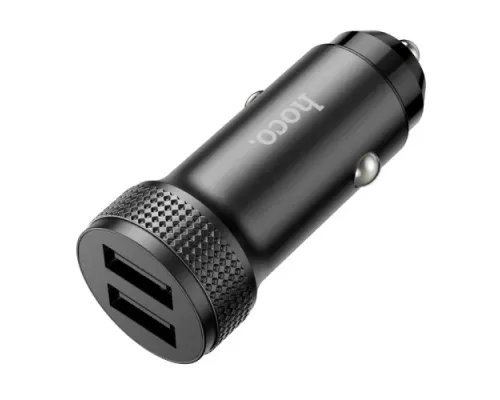 АЗП HOCO Z49 Level dual port car charger Black mag-6931474795601145603