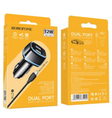 АЗП BOROFONE BZ14 Max 2USB/2.4A+ Cable Micro чорний mag-693147473594242523