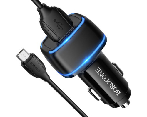 АЗП BOROFONE BZ14 Max 2USB/2.4A+ Cable Micro чорний mag-693147473594242523