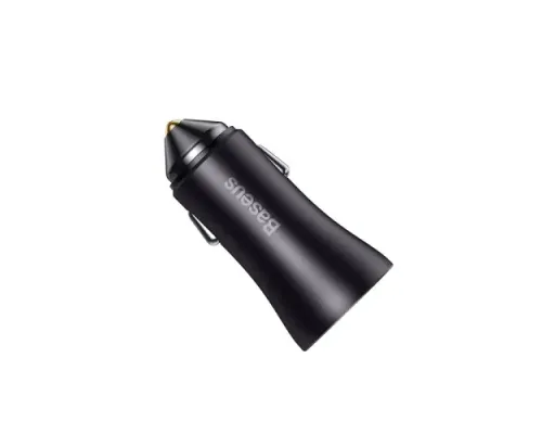 АЗП Baseus Golden Contactor Max Dual Fast Charger Car Charger U+U 60W Dark Gray CGJM000013 mag-6932172607982145677