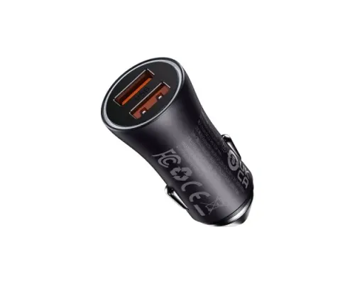 АЗП Baseus Golden Contactor Max Dual Fast Charger Car Charger U+U 60W Dark Gray CGJM000013 mag-6932172607982145677
