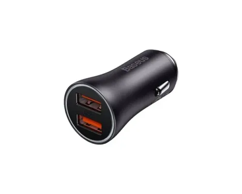 АЗП Baseus Golden Contactor Max Dual Fast Charger Car Charger U+U 60W Dark Gray CGJM000013 mag-6932172607982145677