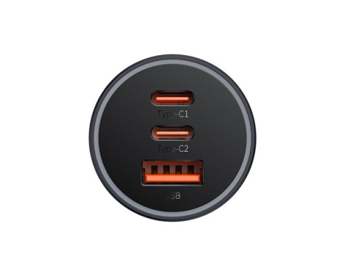 АЗП Baseus Golden Contactor Pro GaN Fast Charging Car Charger U+2C 65W Lunar Gray C00035202841-00 mag-6932172636456135303