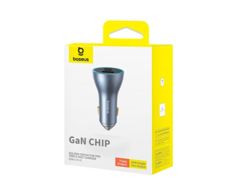 АЗП Baseus Golden Contactor Pro GaN Fast Charging Car Charger U+2C 65W Lunar Gray C00035202841-00 mag-6932172636456135303