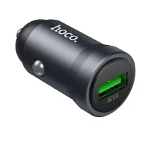 АЗП HOCO Z62 Energy single-port QC3.0 car charger metal gray mag-6942007662437152322