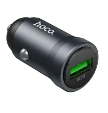 АЗП HOCO Z62 Energy single-port QC3.0 car charger metal gray mag-6942007662437152322