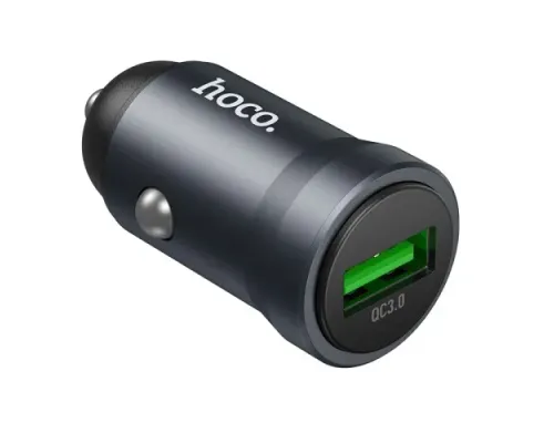 АЗП HOCO Z62 Energy single-port QC3.0 car charger metal gray mag-6942007662437152322