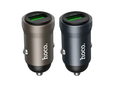 АЗП HOCO Z62 Energy single-port QC3.0 car charger metal gray mag-6942007662437152322